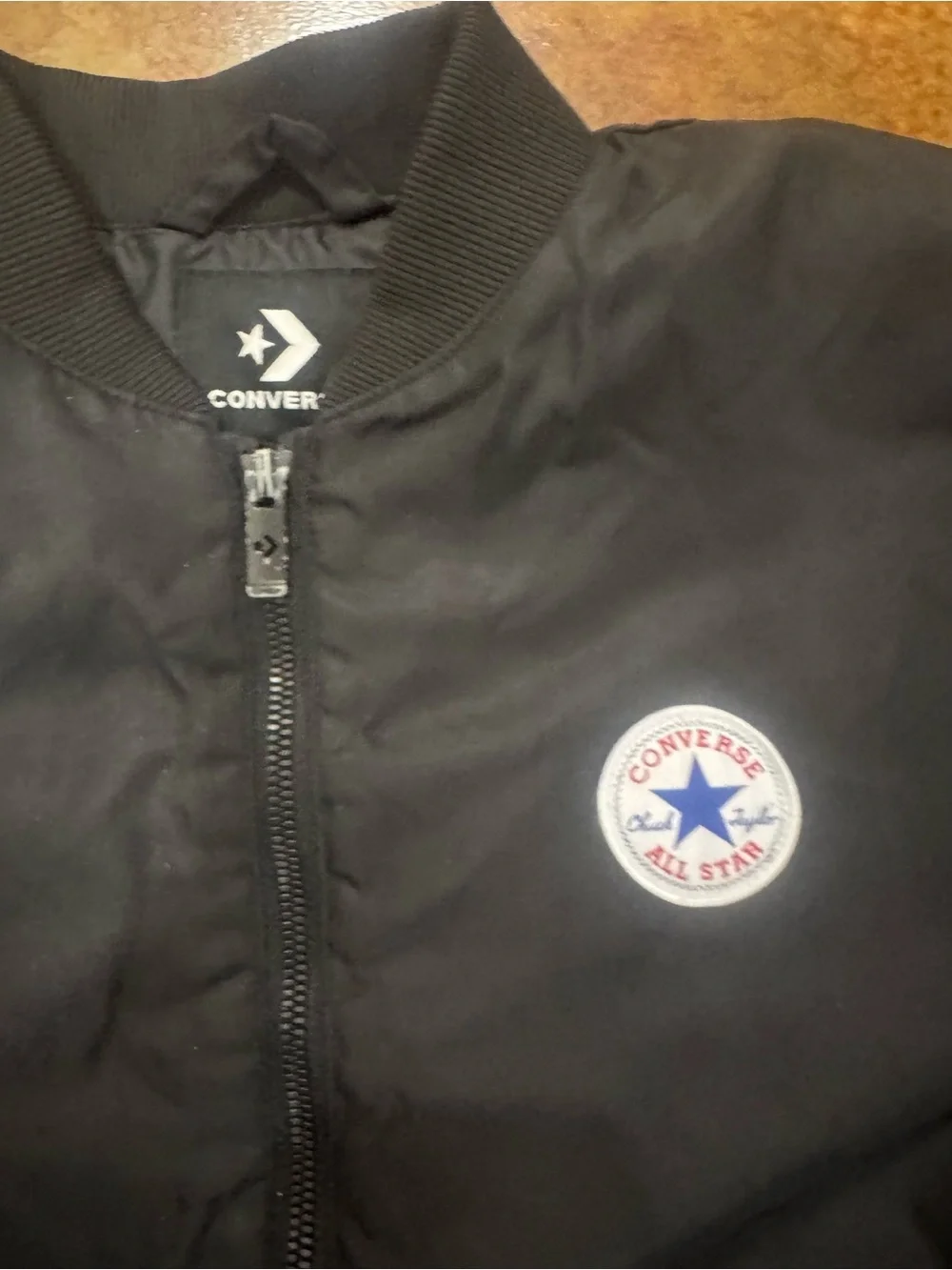 Converse Black Bomber Jacket with Chest Star Patch